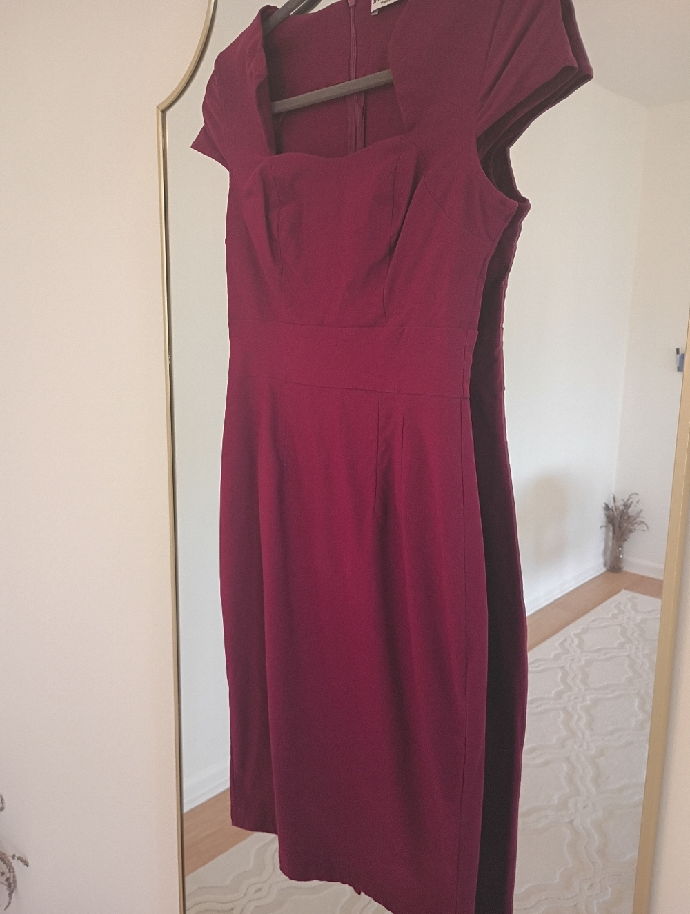 Grace Karin Cap-Sleeve Dress in Deep Wine